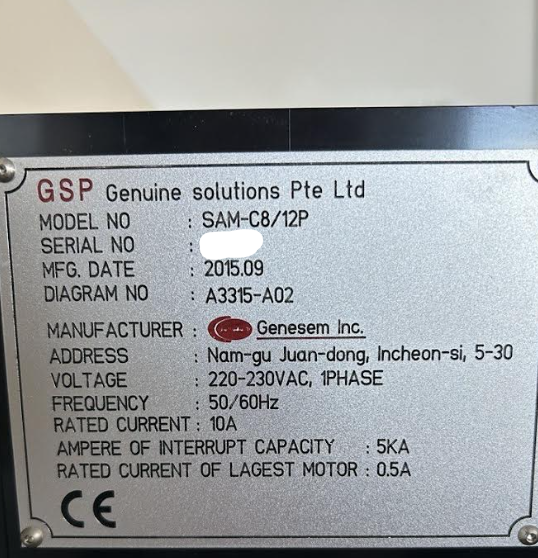 Used 2015 GSP Genuine Solutions Pte Ltd SAM-C8/12P