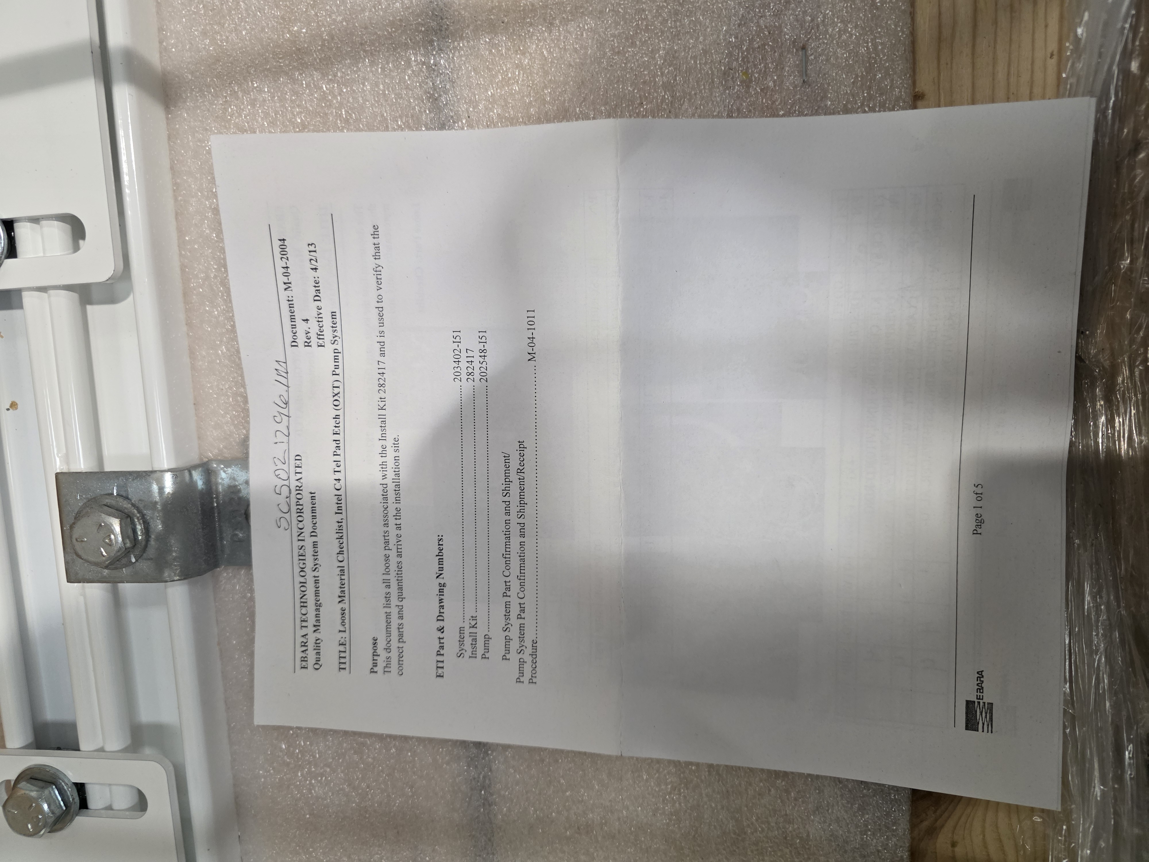 2015 Ebara OXT-14 Modular Pump Rack System – 4-Channel Automated Foreline Skid, New