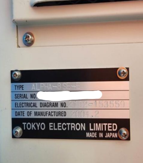 Used 2004 TEL Alpha-8SE