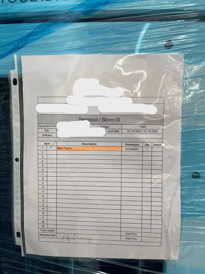 Used Semitool Storm III, Wafer cassette, box clean system