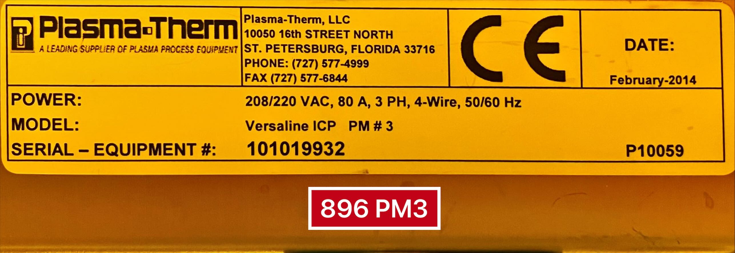 Used 2016 Plasmatherm Versaline ICP Dry Etching System