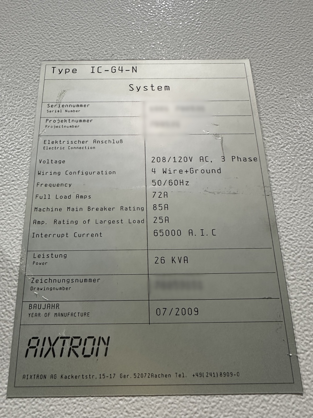 Used 2009 Aixtron G4