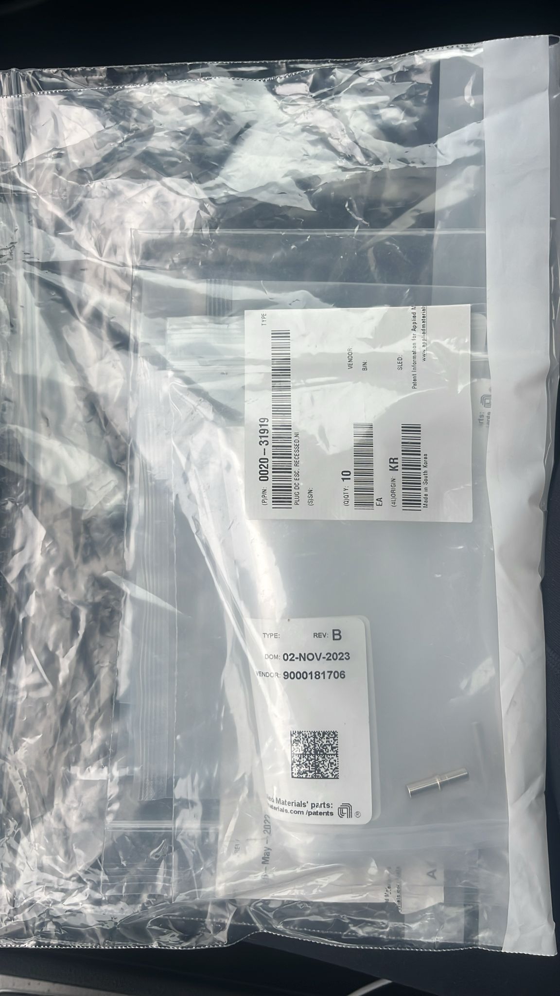 Used Applied Materials AMAT 0020-31919 RECESSED DC PLUGS NICKEL CFO