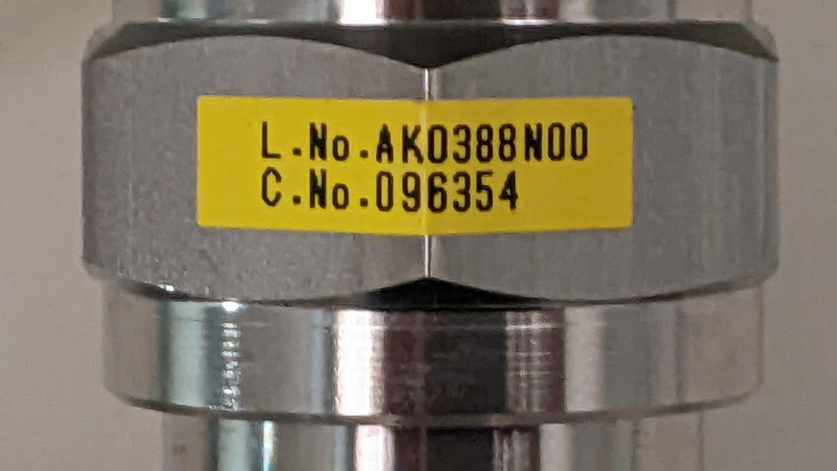 Refurbished Fujikin Incorporated 316L Type N.C