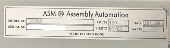 Used 2006 ASM DISPENSING SYSTEM; MODEL: DS89B