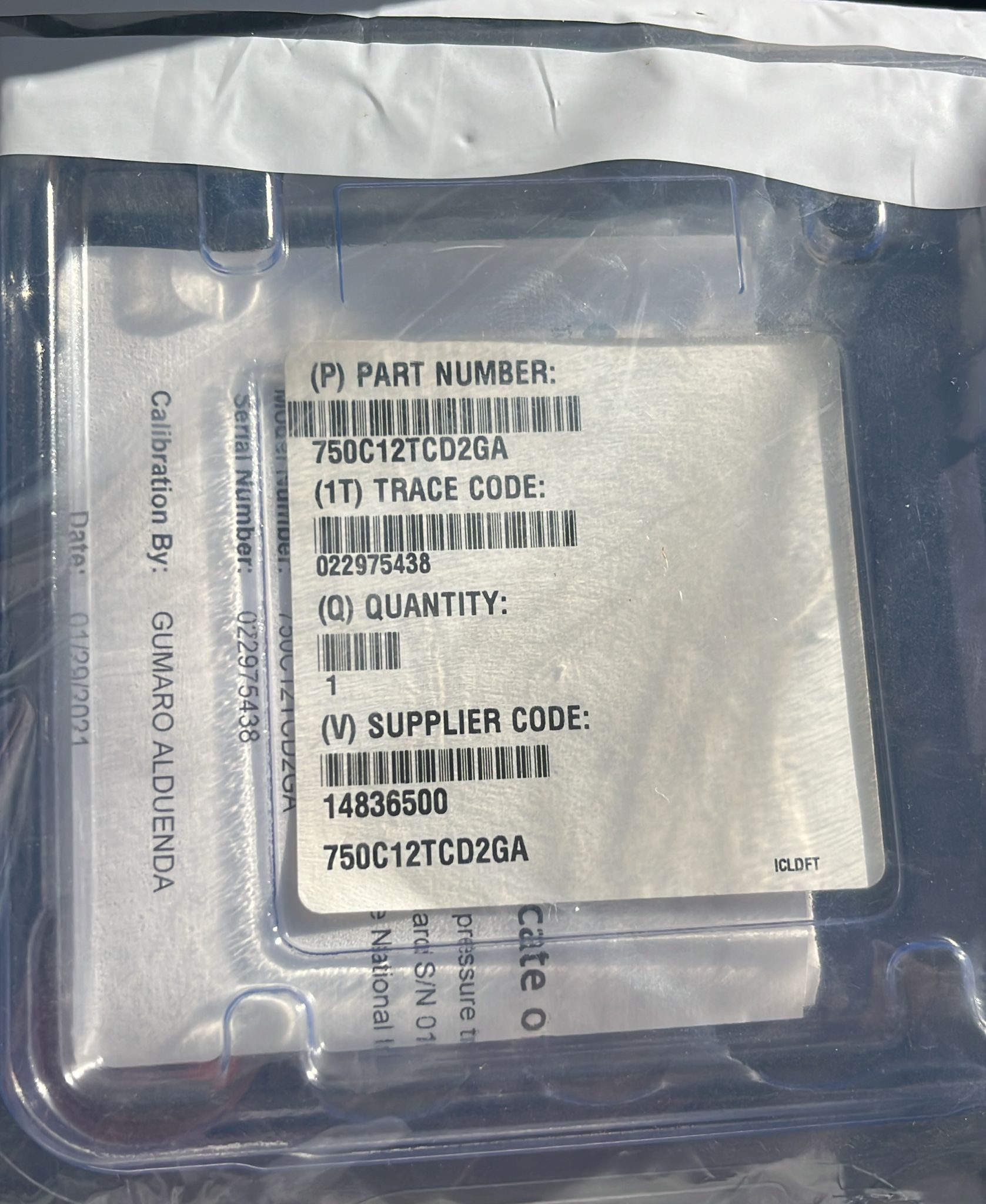 Used Applied Materials AMAT 750C12TCD2GA PRESS TRANSDUCER 100 TORR