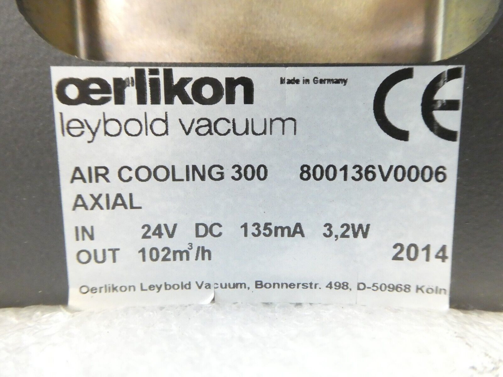 Used TURBOVAC 350i Leybold 830051V1001 Turbomolecular Pump w/Cooling