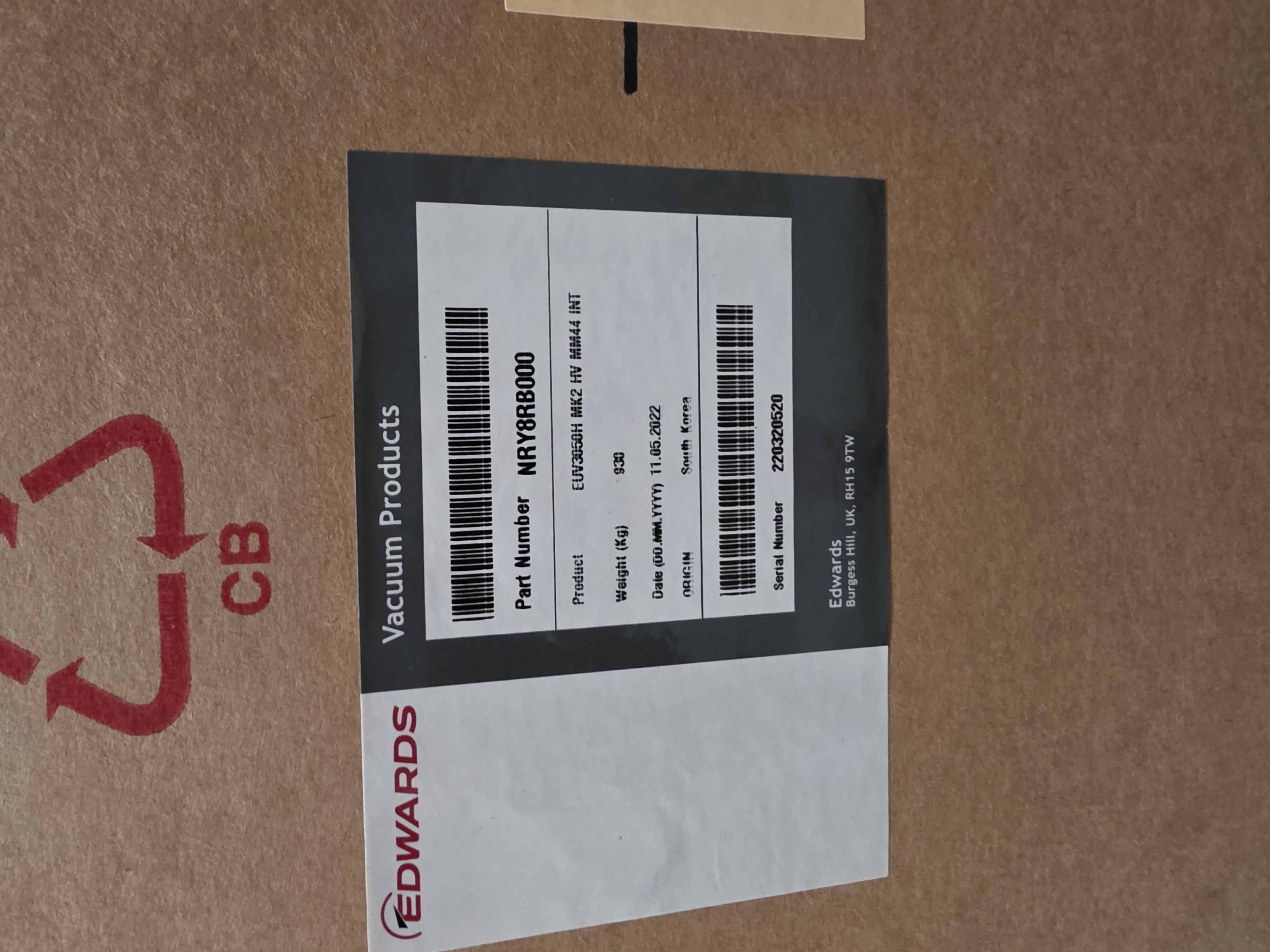 2022 Edwards EUV3050H / iXH3050H harsh vacuum pump