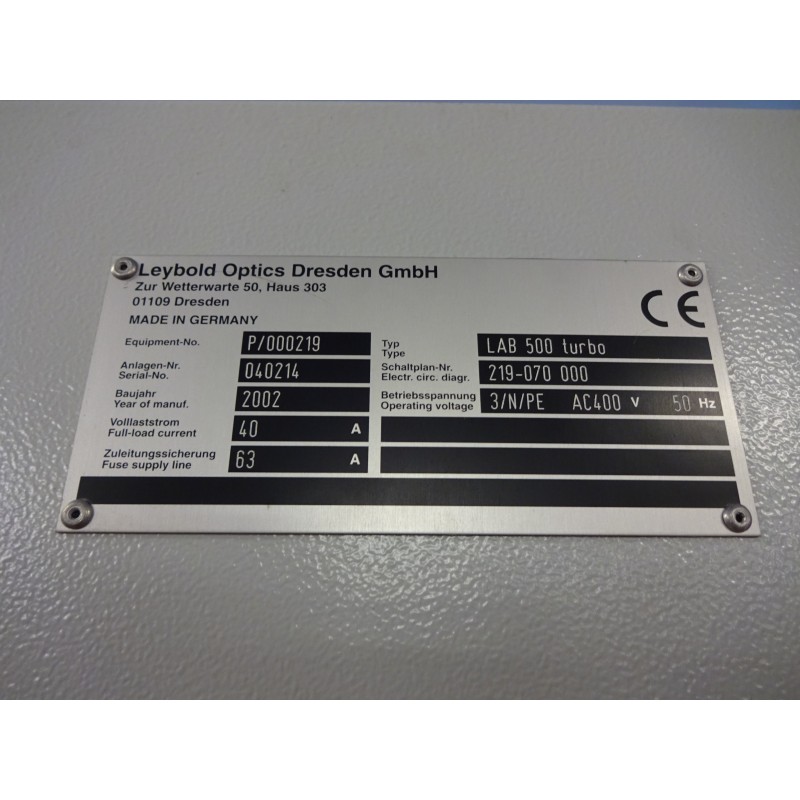 Used Leybold lab 500 turbo