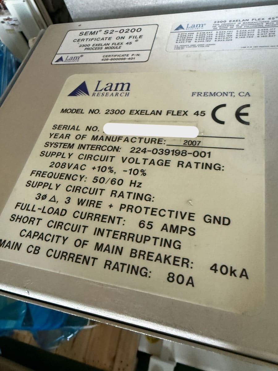 Used 2007 Lam Research 2300 Flex45