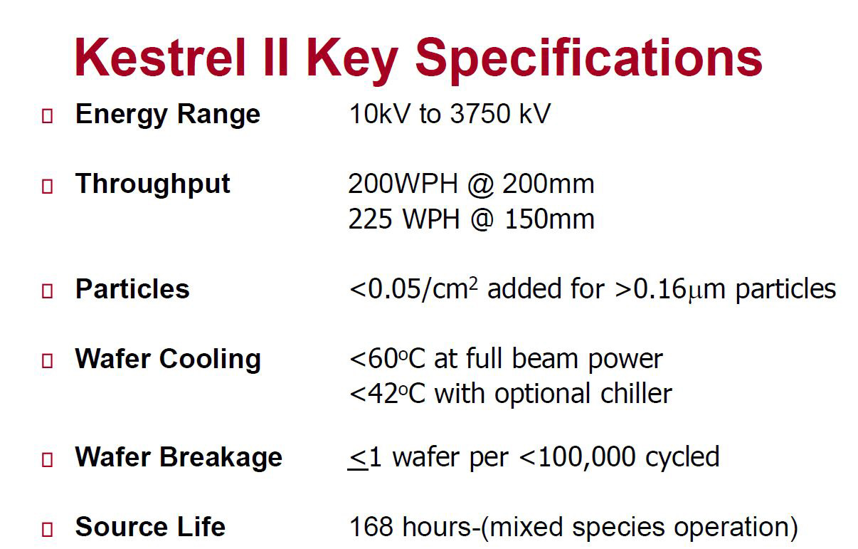 Used 2003 Varian Kestrel II 750 High Energy Implanter