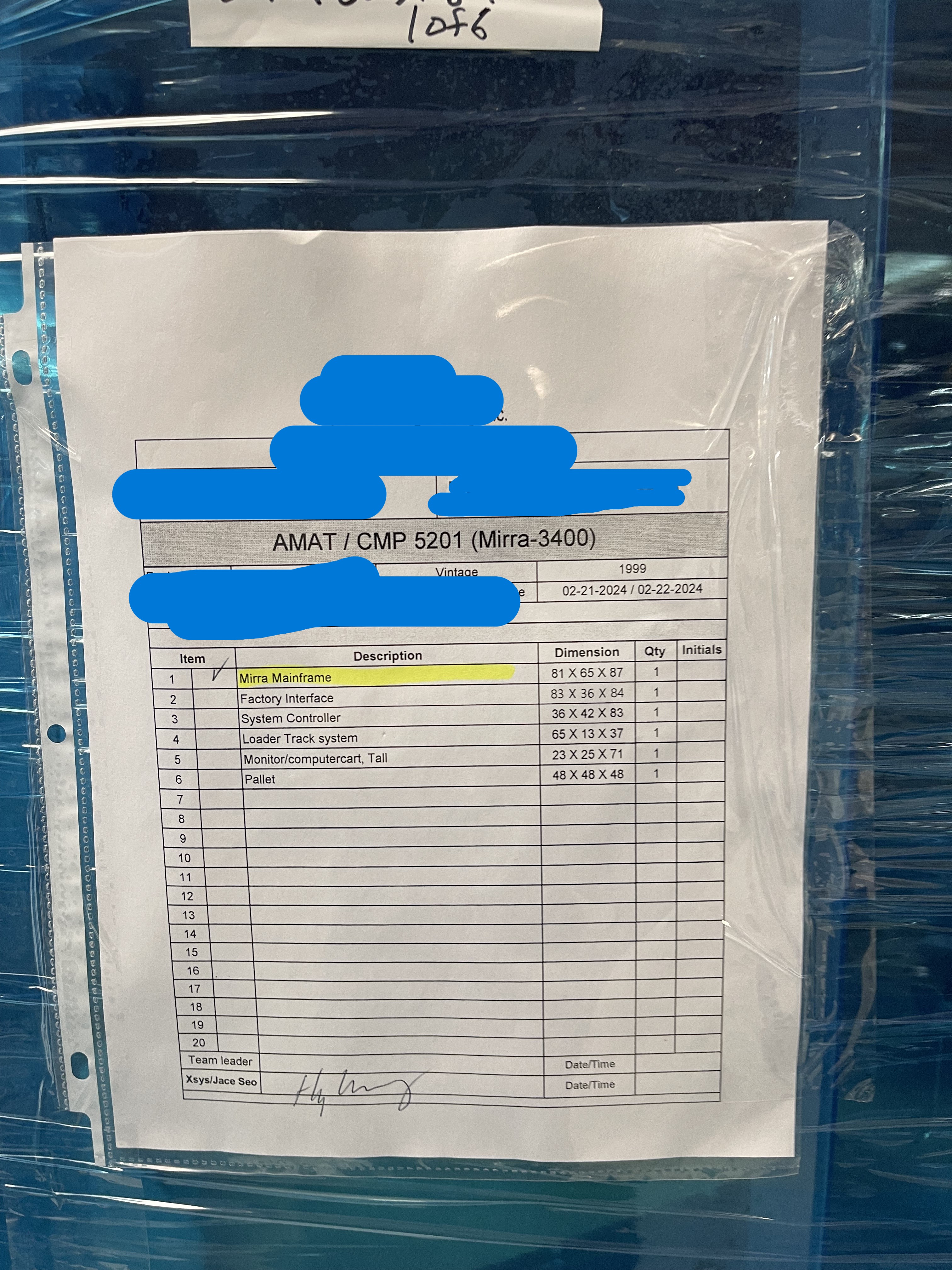 Used 1999 AMAT Mirra 3400