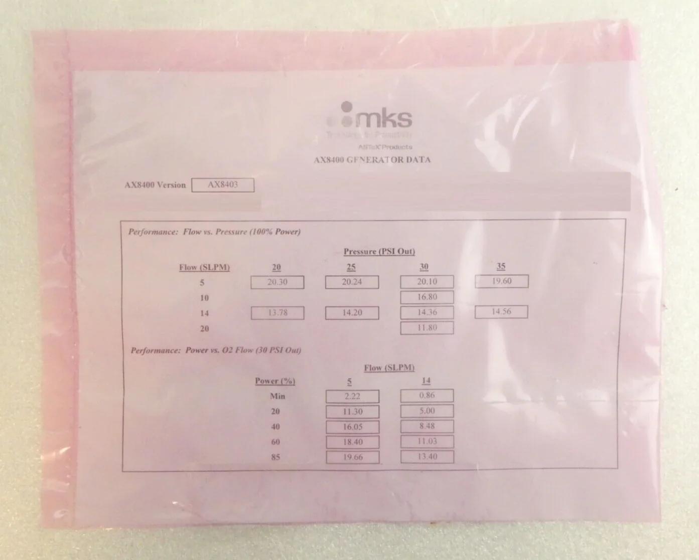 Used MKS AX8400 MKS Instruments AX8403 Ozone Generator ASTeX AMAT Refurbished