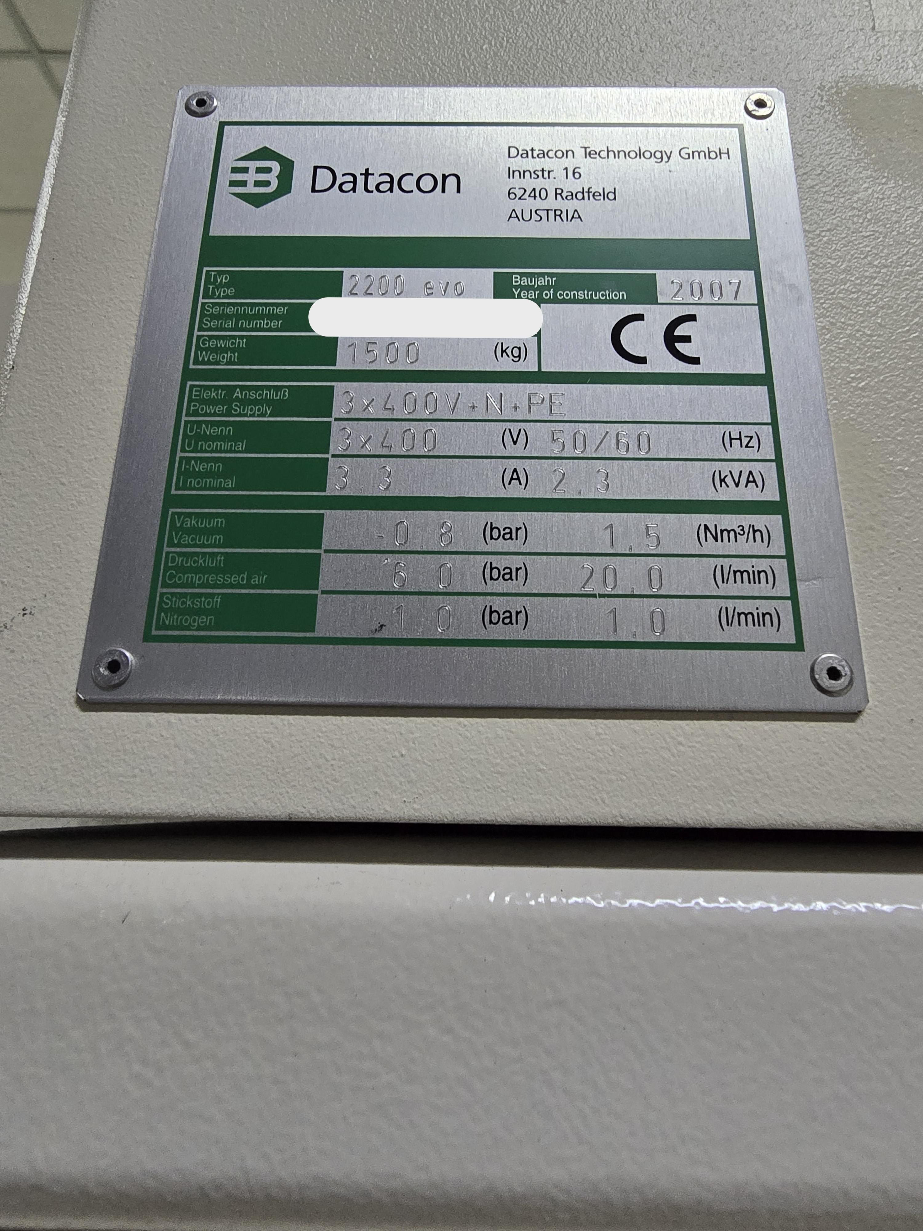 Used 2007 Datacon 2200 EVO