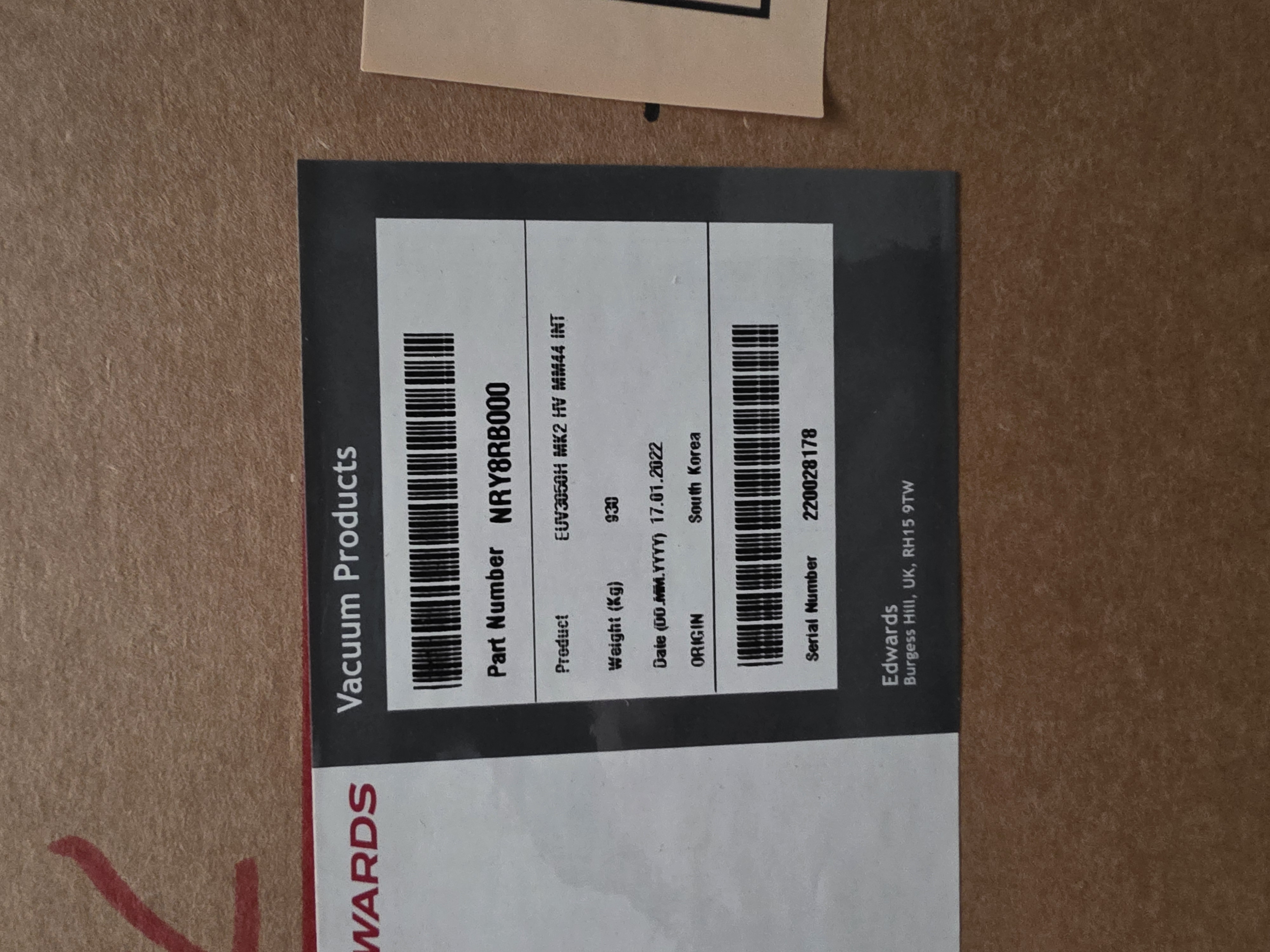 2022 Edwards EUV3050H / iXH3050H harsh vacuum pump
