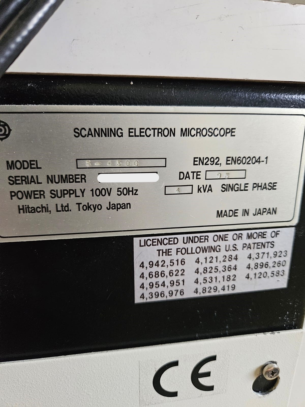 Used HITACHI S-4500 , Scanning electron microscope