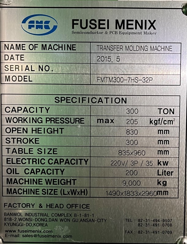 Used 2015 FUSEI FMTM300-7HS-32P