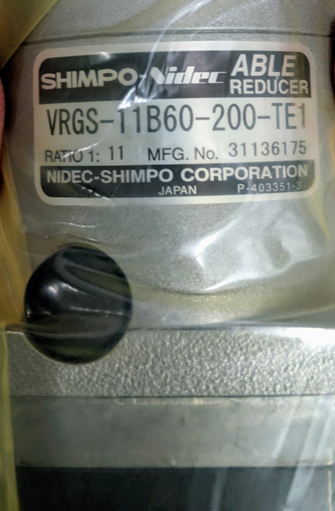 Used NIDEC-SHIMPO Corp. - Supplier (Tokyo Electron) MOTOR(VRGS-11B60-200-TE1) ASSY