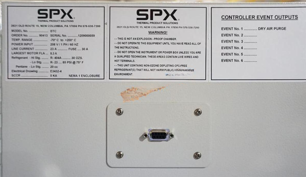 Used SPX Tenney BTC temperature chamber