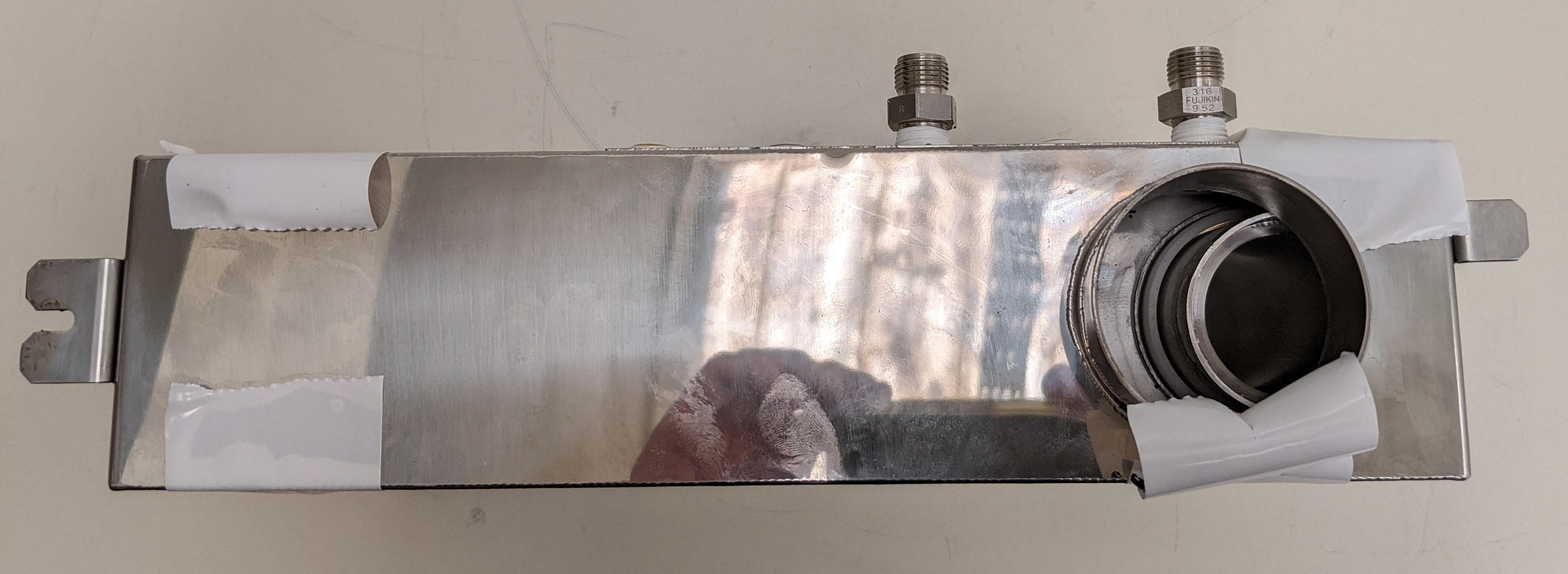 Used TEL Act 8 Part Dev 3-1 Dispense Line/Water Jacket H Nozzle Assembly, Dev 3-1 Exhaust/Drain Manifold - Module Area