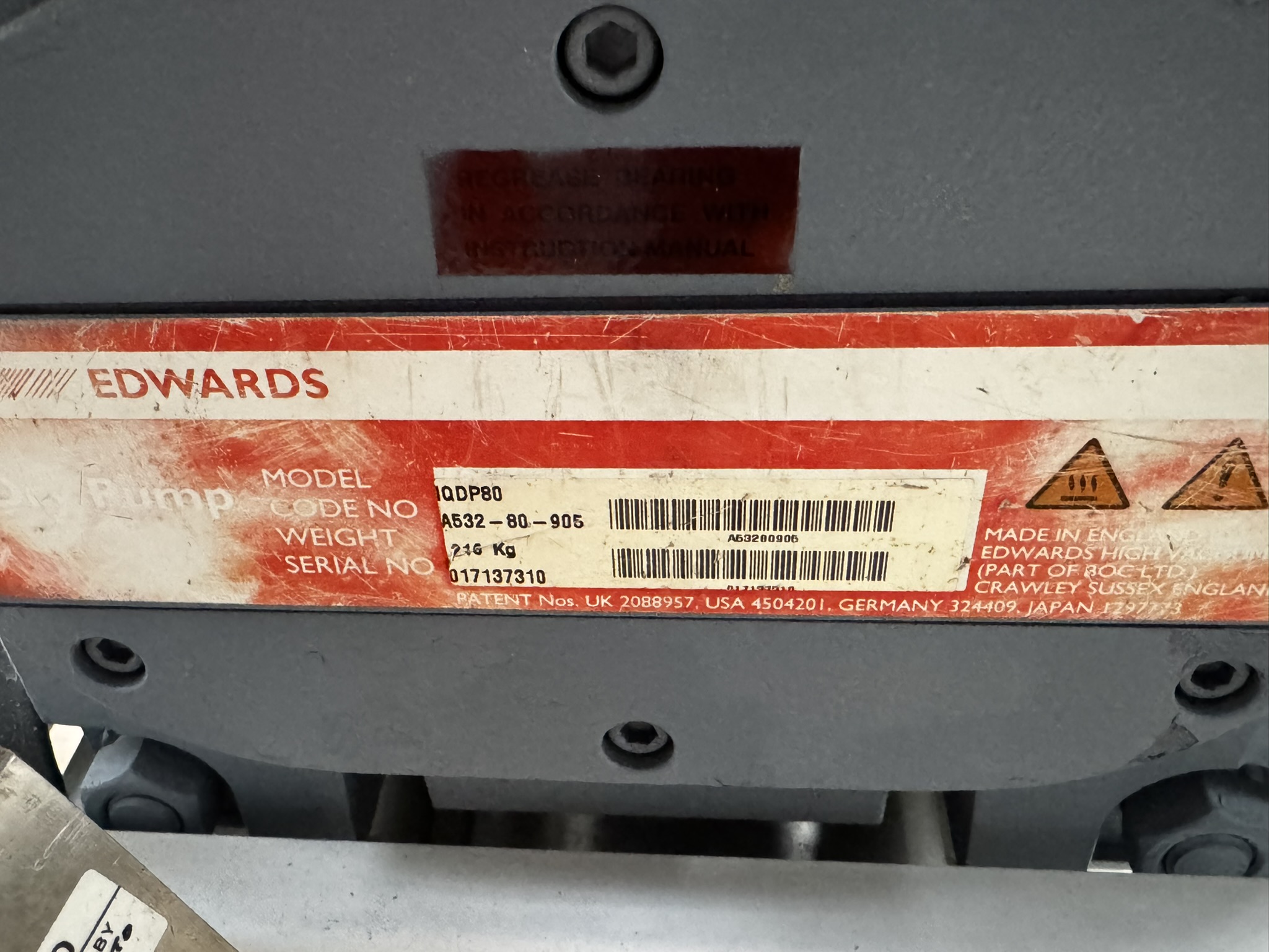 Used Edwards IQDP80 / EH1200 Booster