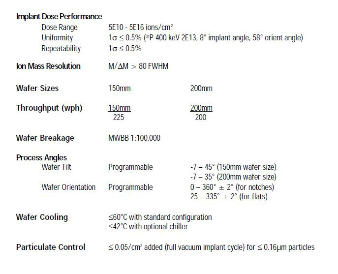 Used 2003 Varian Kestrel II 750 High Energy Implanter