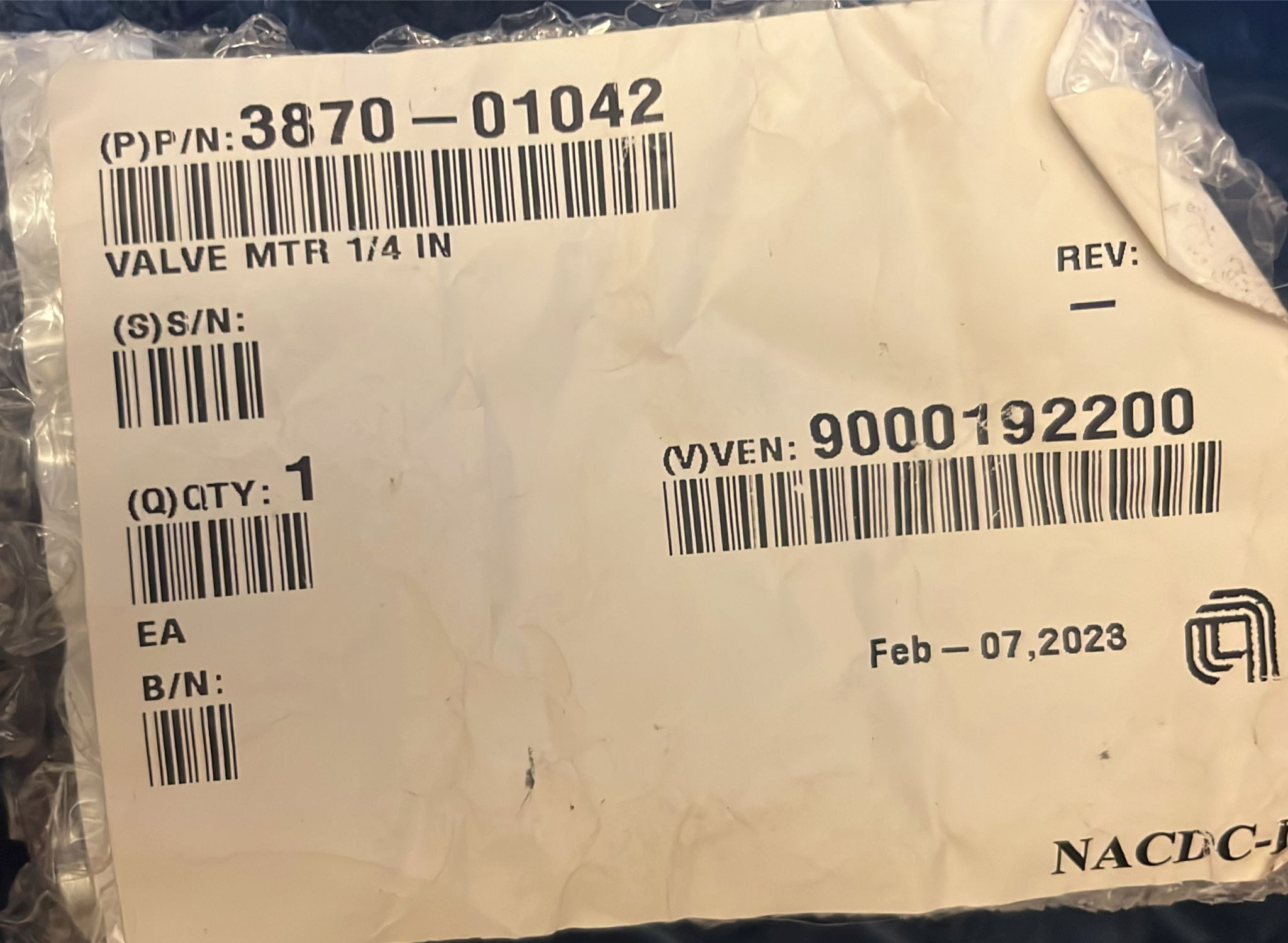 Used Applied Materials AMAT 3870-01042 NEEDLE VALVE TURBO PURGE AMAT4D