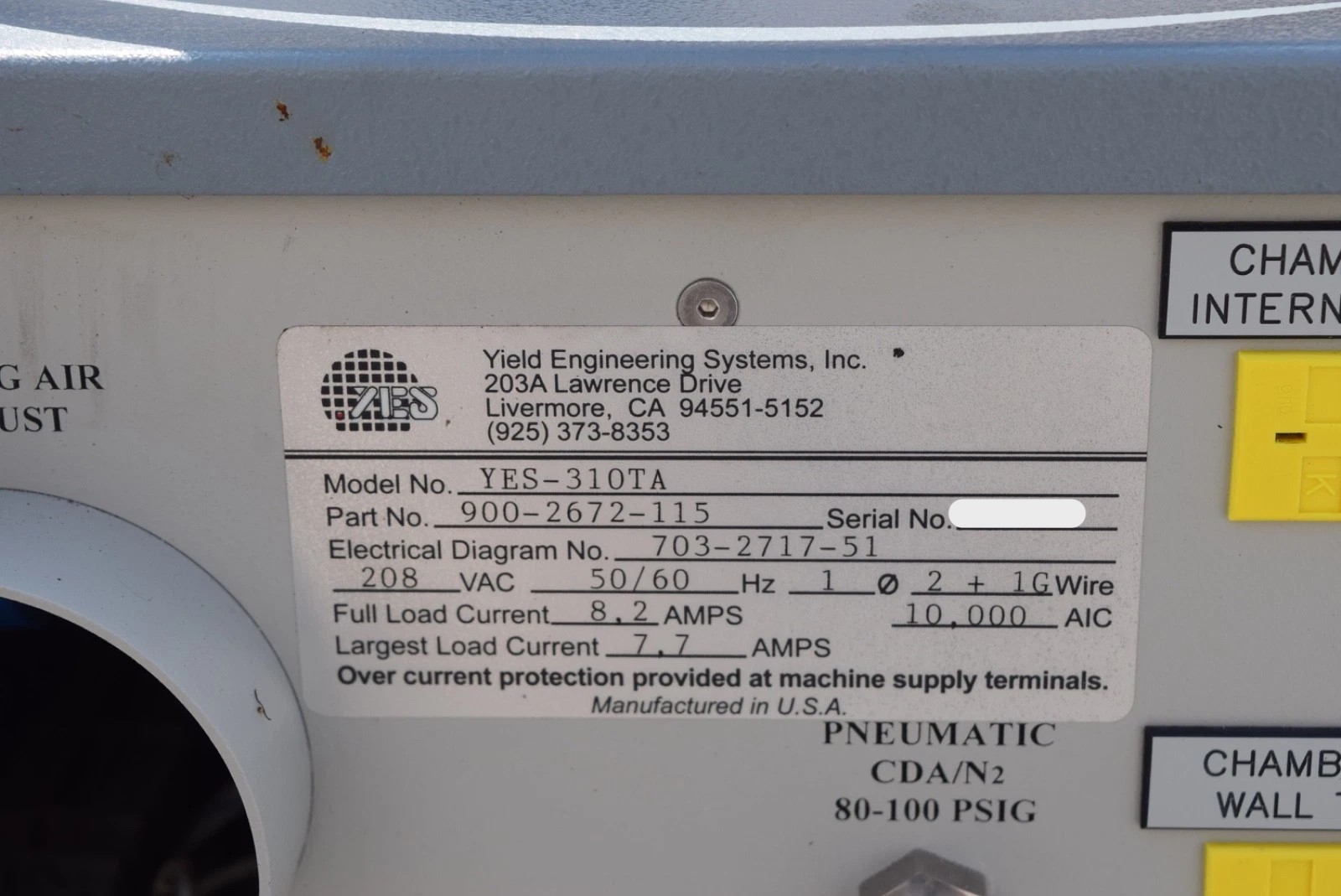 YES Yield ENG 310-TA HMDS vacuum cure Semiconductor Wafer substrate Coating