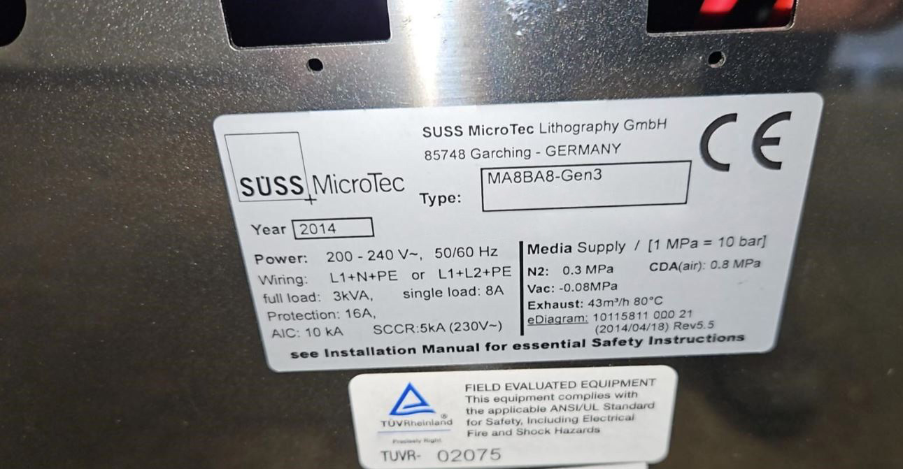 Refurbished 2014 Karl Suss MA200 GEN3 Mask Aligner