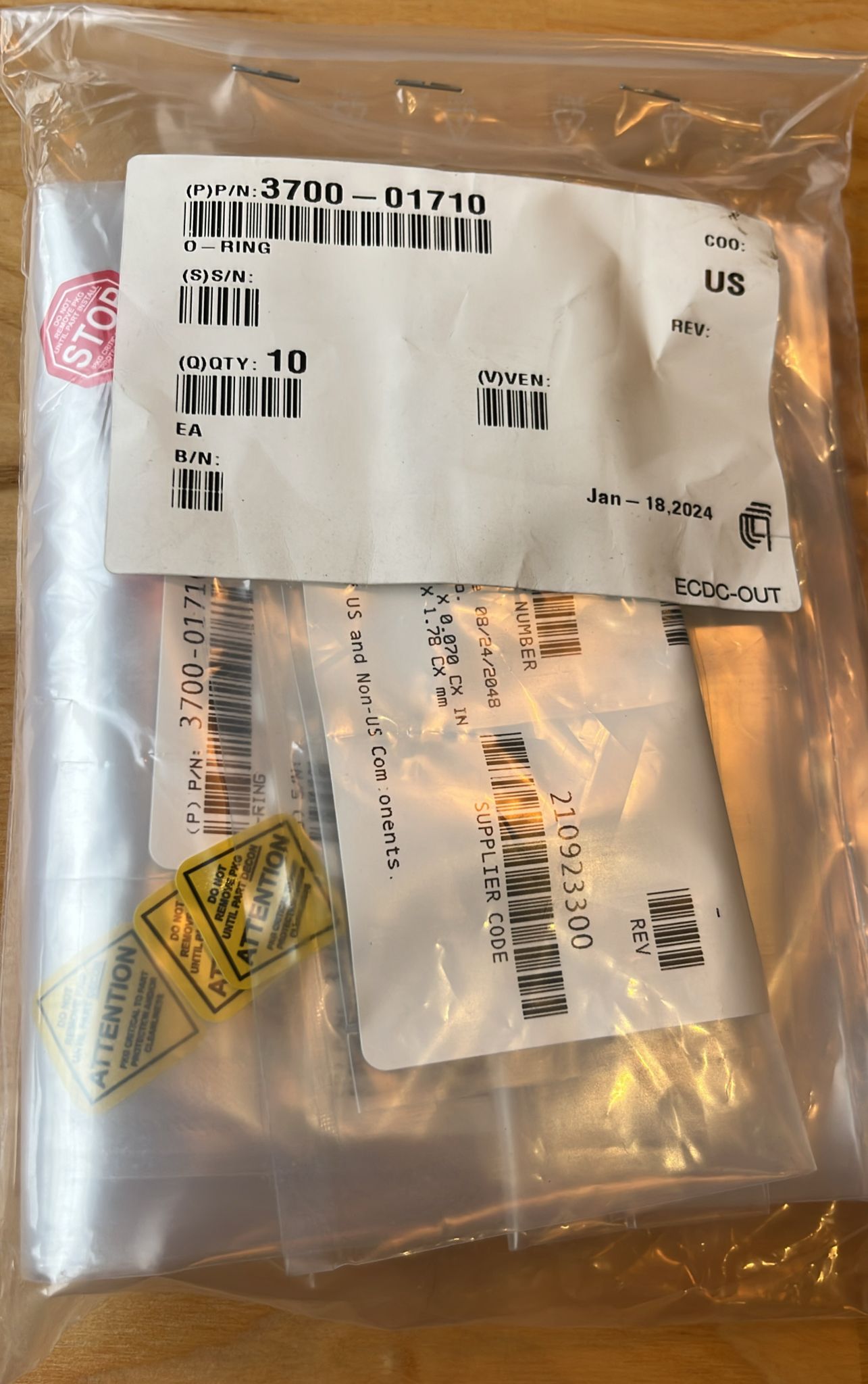 Used Applied Materials AMAT WXZ PART: O-RINGS - VARIOUS AVAILABLE