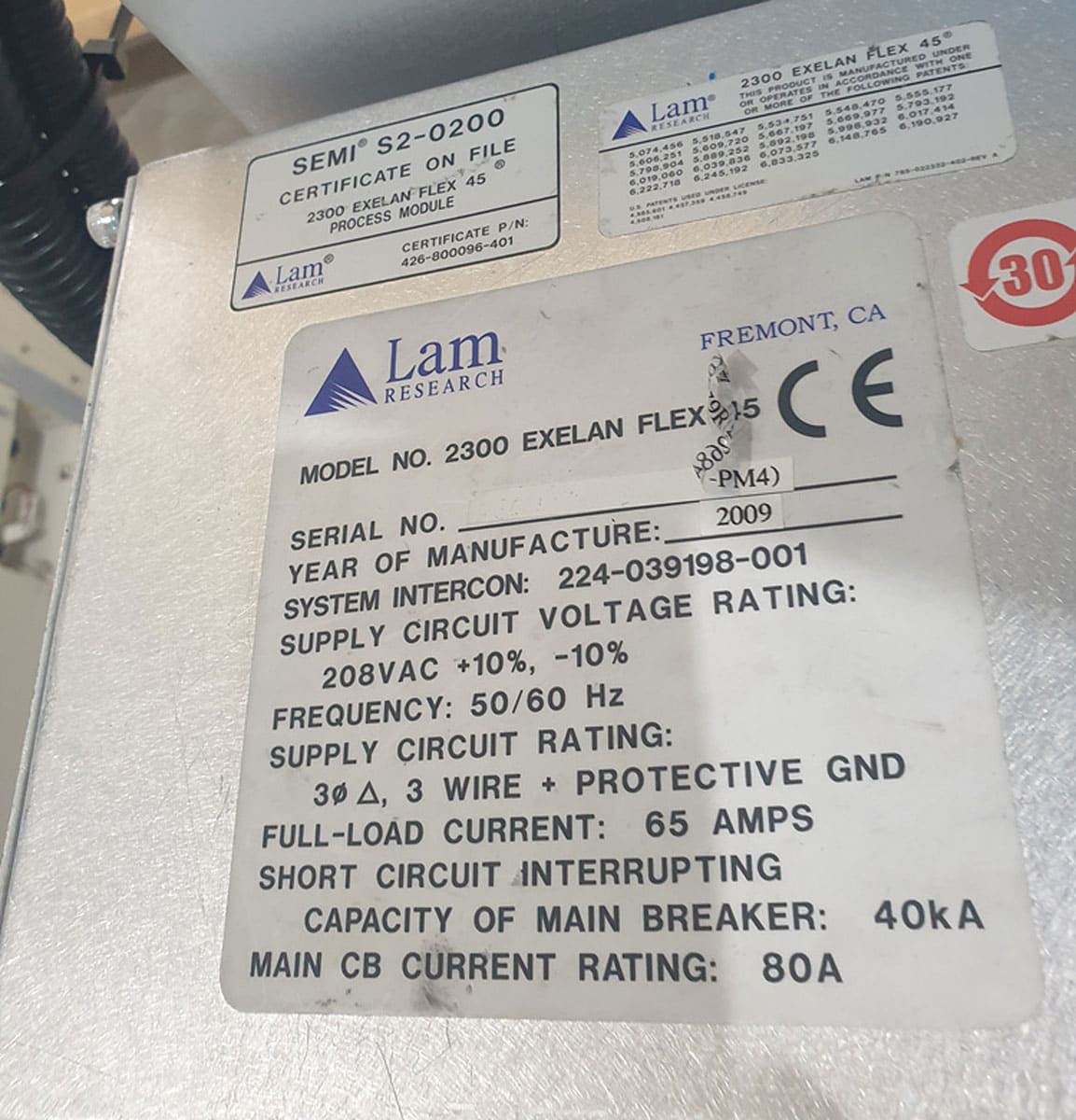 Used 2004 Lam Research 2300 Flex45 RIE Oxide 3 Chambers