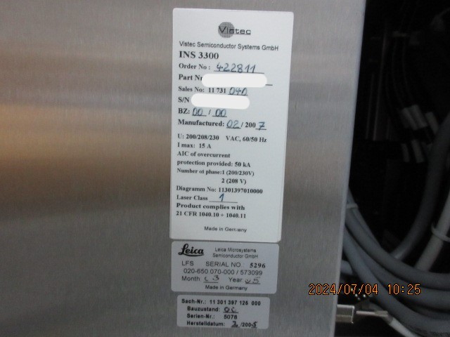 Used 2007 Vistec INS3300