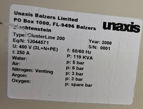 Used 2006 Evatec Clusterline CLN200