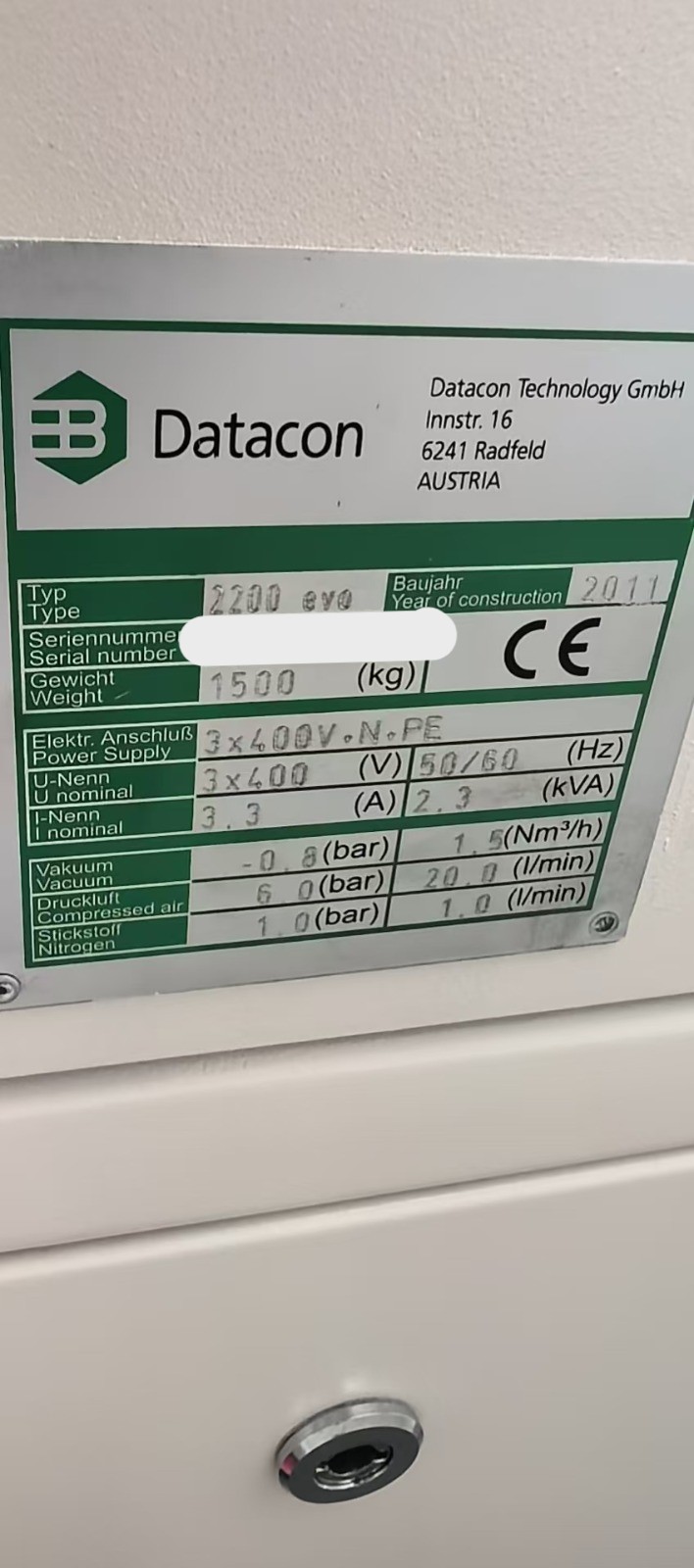Used 2011 Datacon 2200 EVO