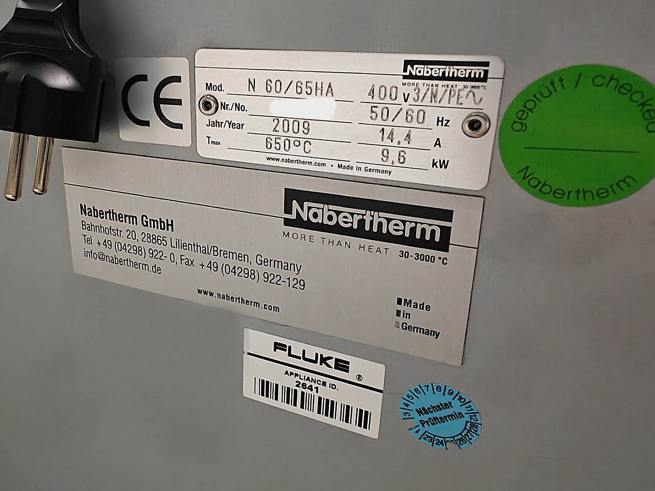 Used Nabertherm N60/65HA 650°C Chamber Furnace