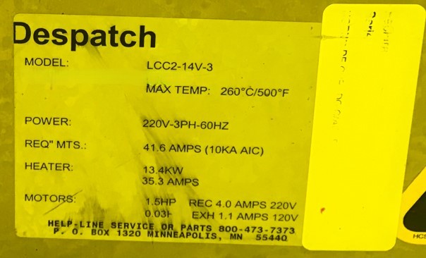 Used 2005 Despatch PASSIVATION DRY DESPATCH LV2N