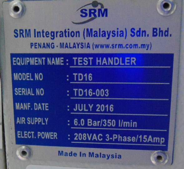 Used 2016 SRM TD16 Electrical Test