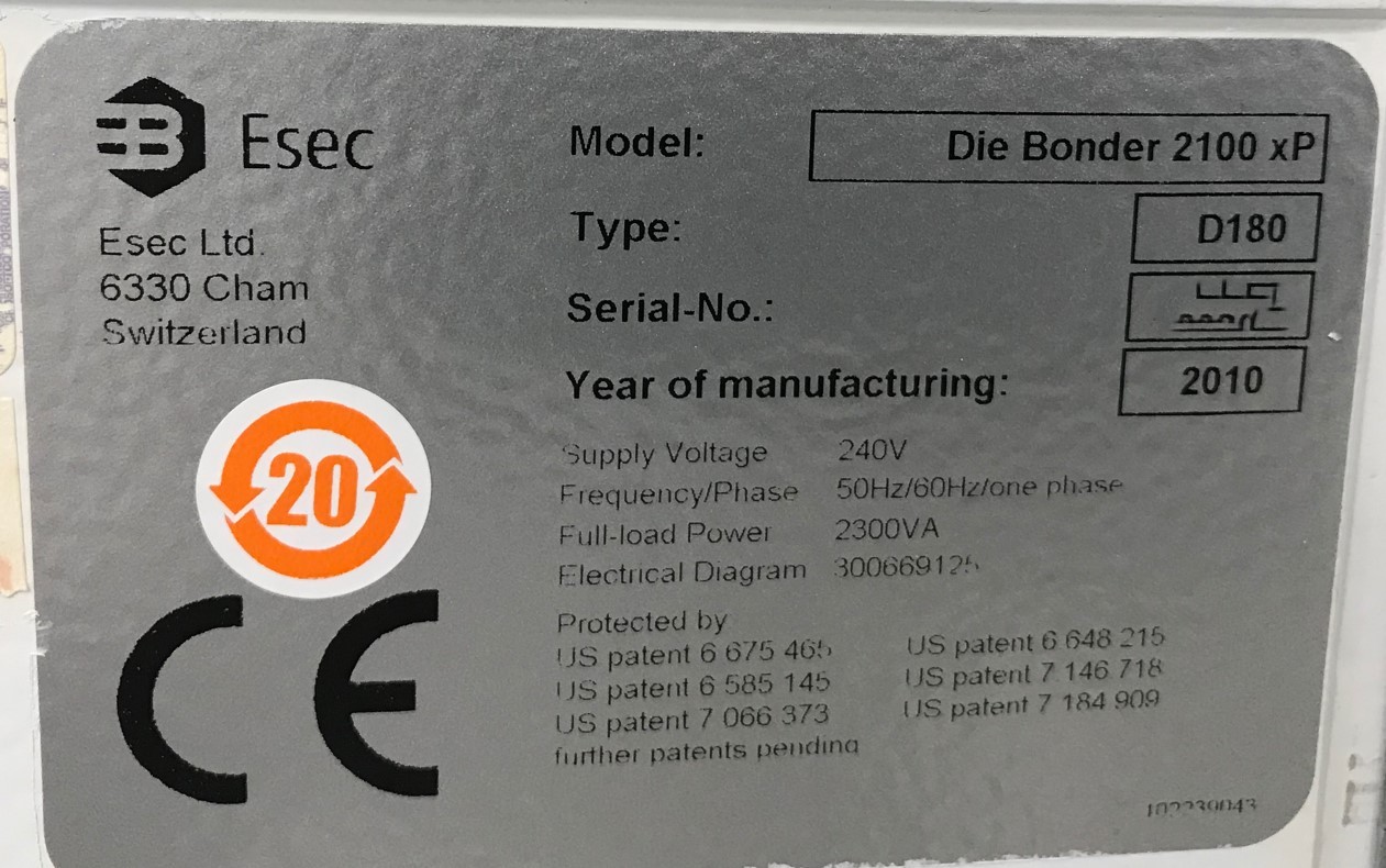 Used 2010 ESEC DIE ATTACH ESEC 2100XP