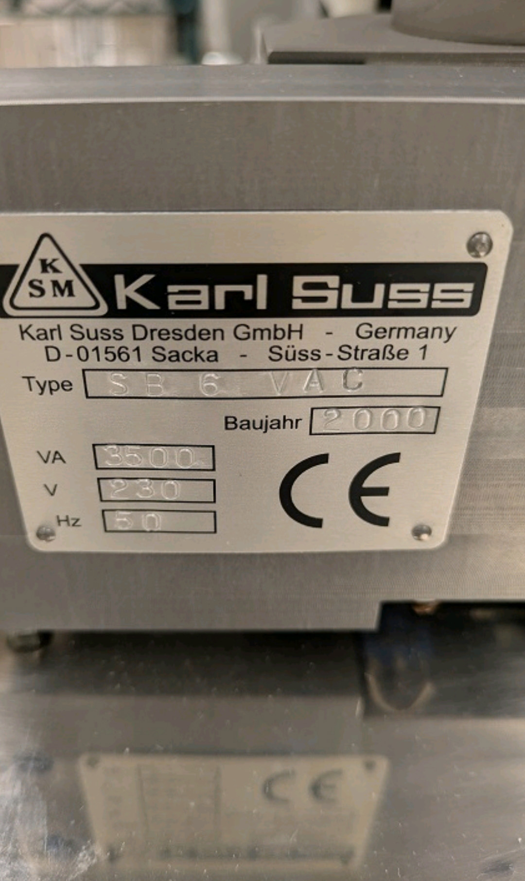 Used 2000 Karl Suss Suss SB 6 VAC Bonder