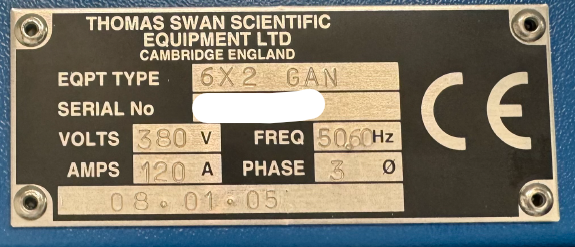 Used 2005 Aixtron-Thomas Swan 6x2” MOCVD GaN CCS