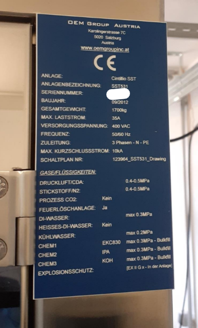 Used Semitool OEM Semsysco SST 531 280 50Wafer