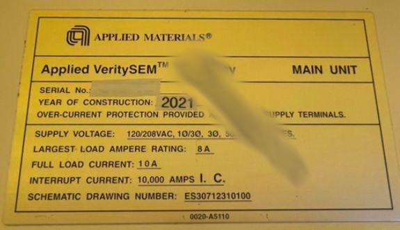 Used 2021 AMAT VeritySEM 2 Available