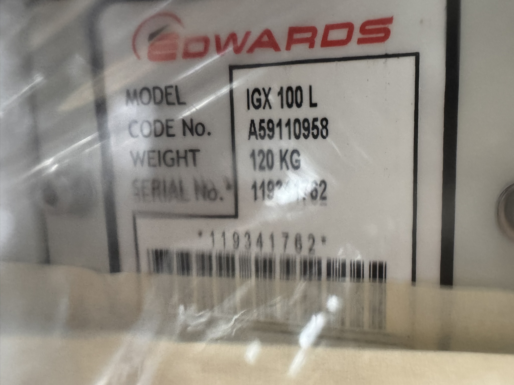 Edwards IGX100L Vacuum Pump