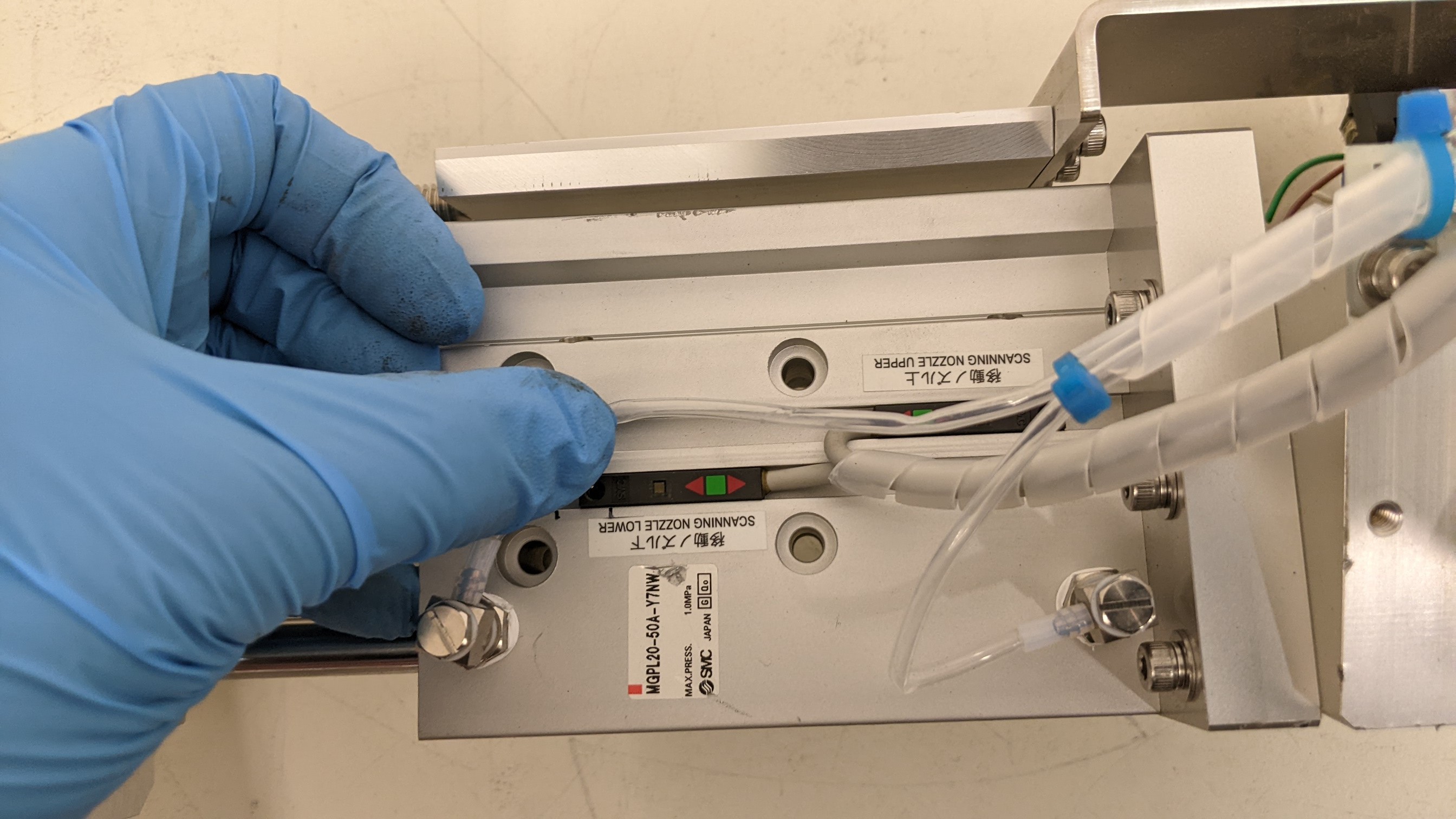 Used SMC & Oriental Motor Co., Ltd. MGP Compact Guide Cylinder /- VEXTA 5 Phase Stepping Motor