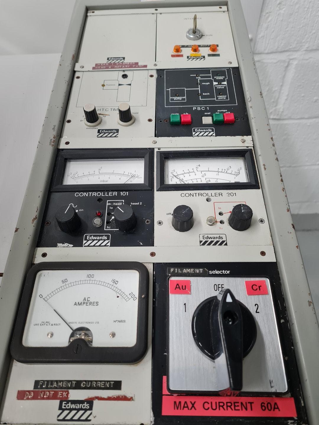 Used Edwards Edwards E480 Vacuum Thermal Evaporator Coating System Lab