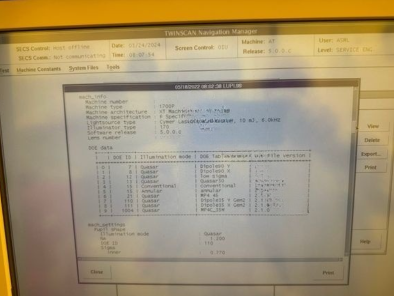 Used 2006 ASML TWINSCAN XT:1700i