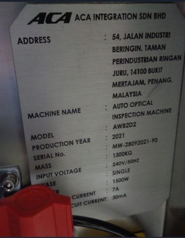 Used 2021 ACA VISION TECHNOLOGY SDN.BHD. AWB