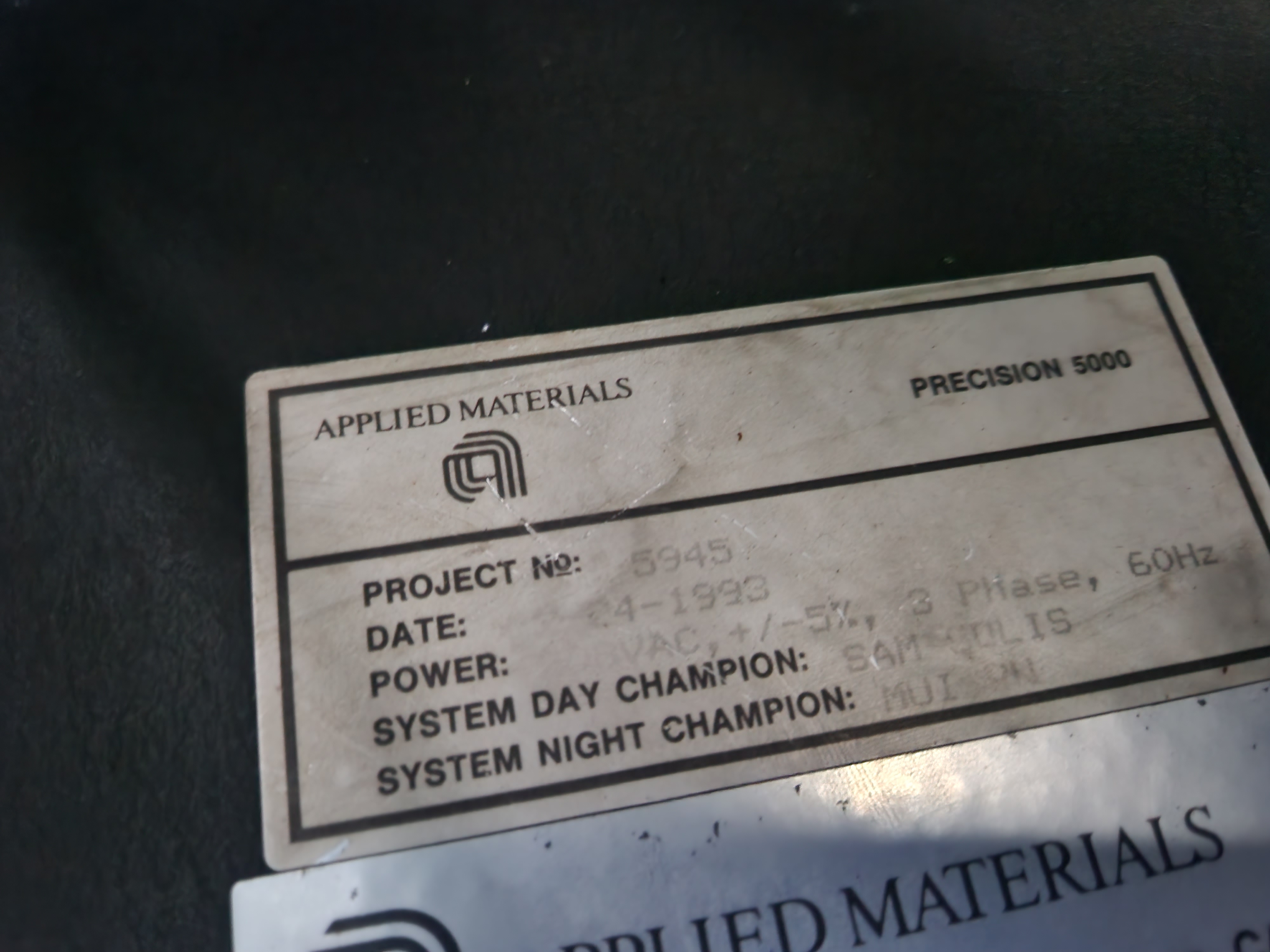 Used 1993 AMAT P5000