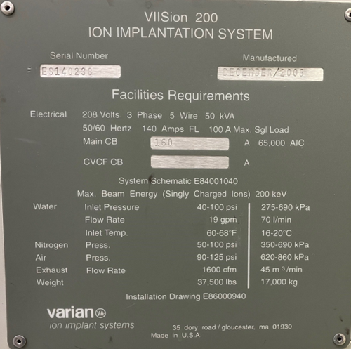 Used 2006 Varian VIIsion 200+