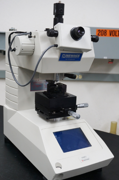 Used Shimadzu HMV-2T microhardness tester with auto revolving nosepiece